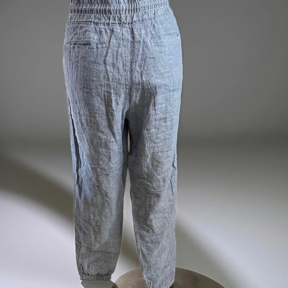 NWOT Athleta Light Blue Linen-Blend Drawstring Pants Sz 12 - Picture 7 of 12